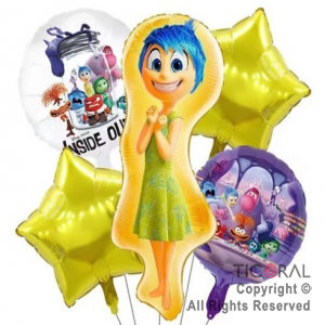 SET DE GLOBOS METALIZADO INTENSAMENTE ALEGRIA 5 UNIDADES 